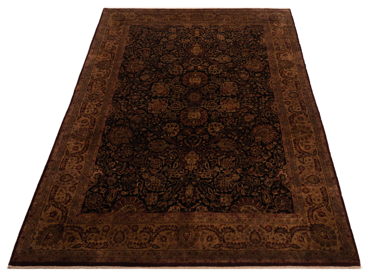 Sansira Black Gold 8.9x11.11 Hand Knotted Rug