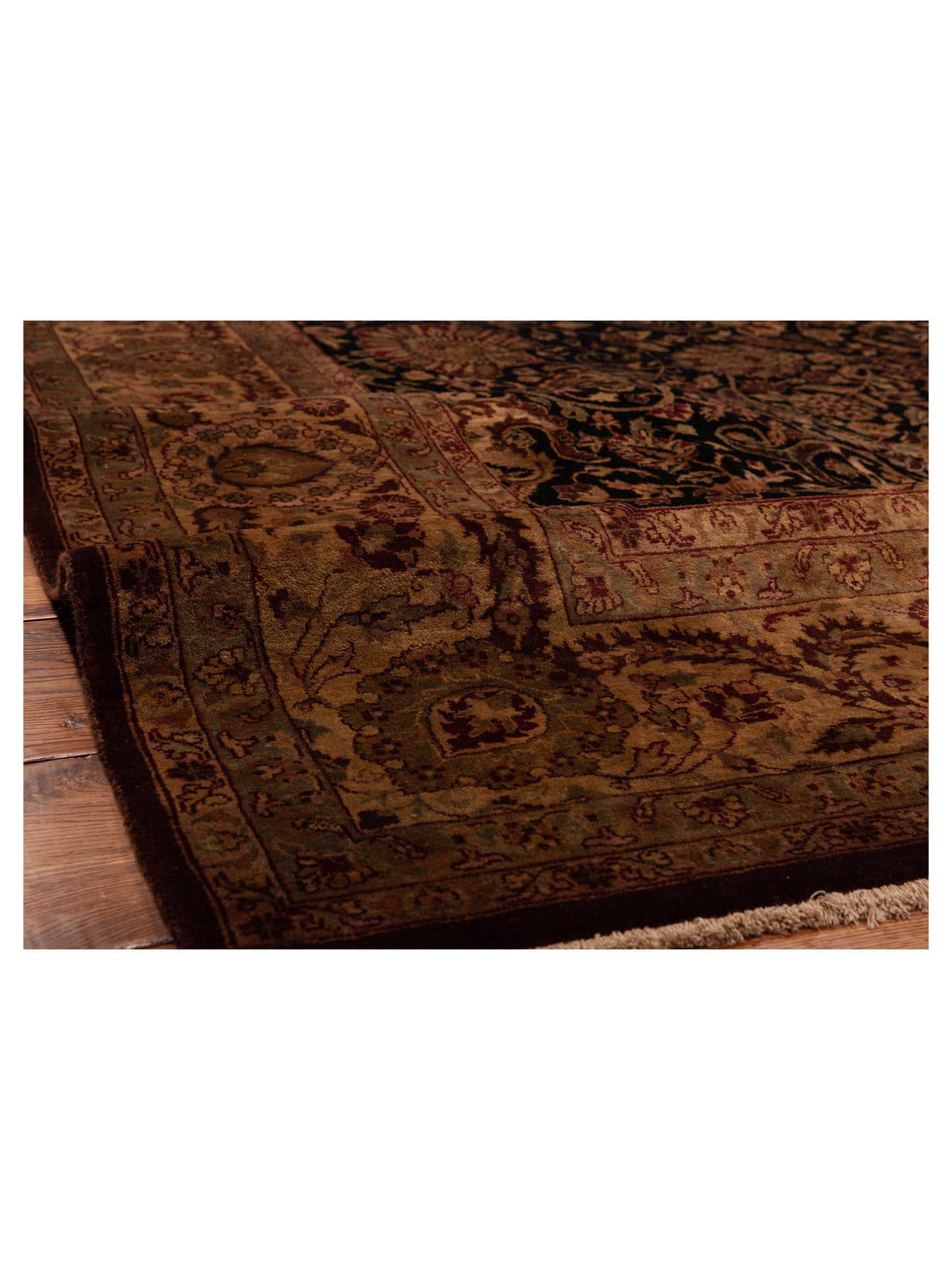 Sansira Black Gold 8.9x11.11 Hand Knotted Rug