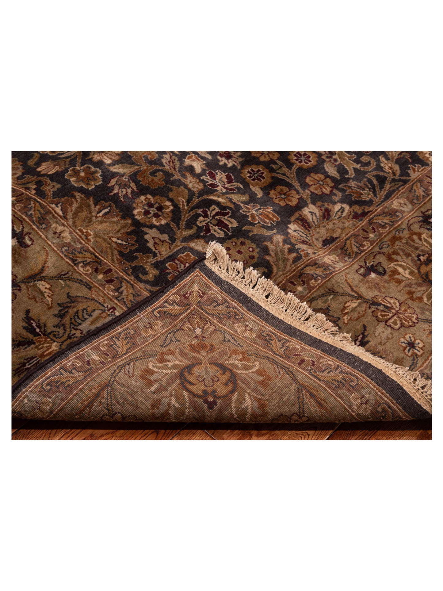 Mehvara Charcoal Light Green 8.11x11.5 Hand Knotted Rug