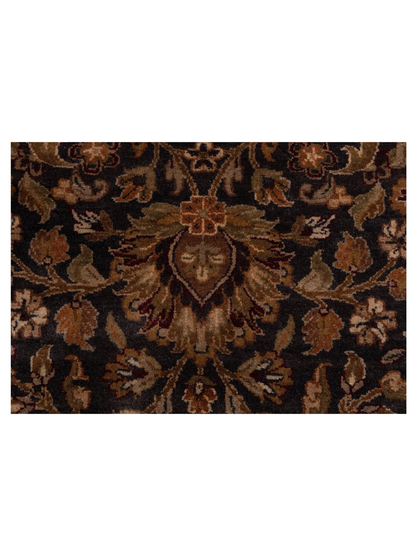 Mehvara Charcoal Light Green 8.11x11.5 Hand Knotted Rug