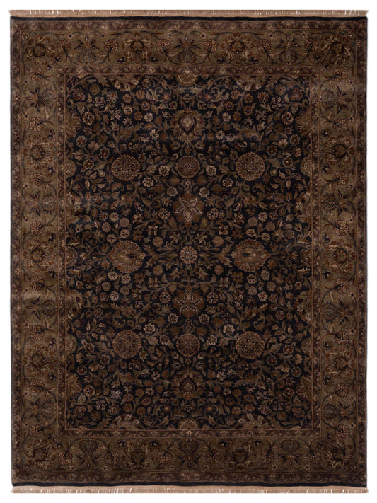 Rajpur Royal  Charcoal Light Green Traditional