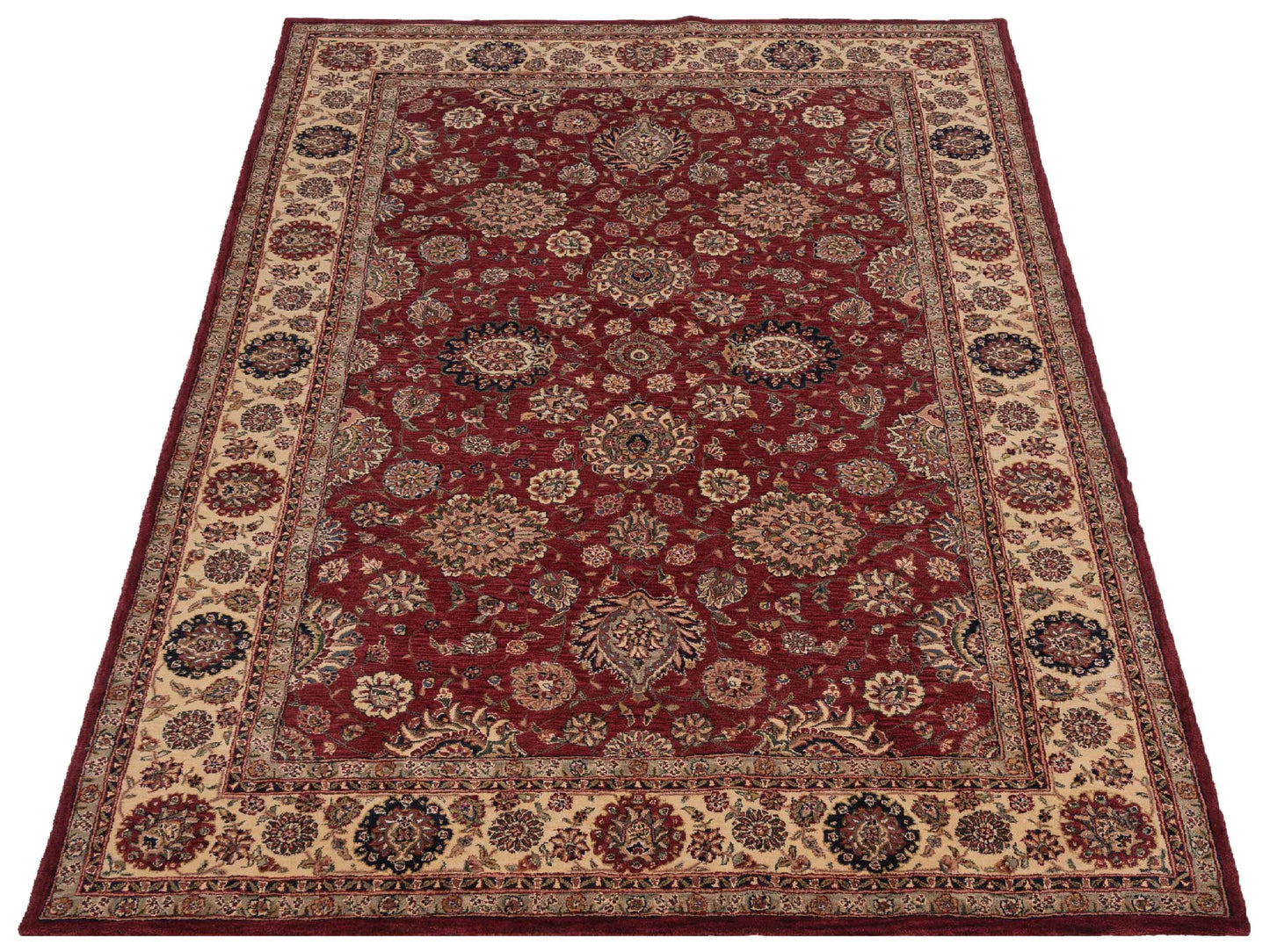 Tuforia Burgundy Ivory 6x9 Hand Tufted Rug
