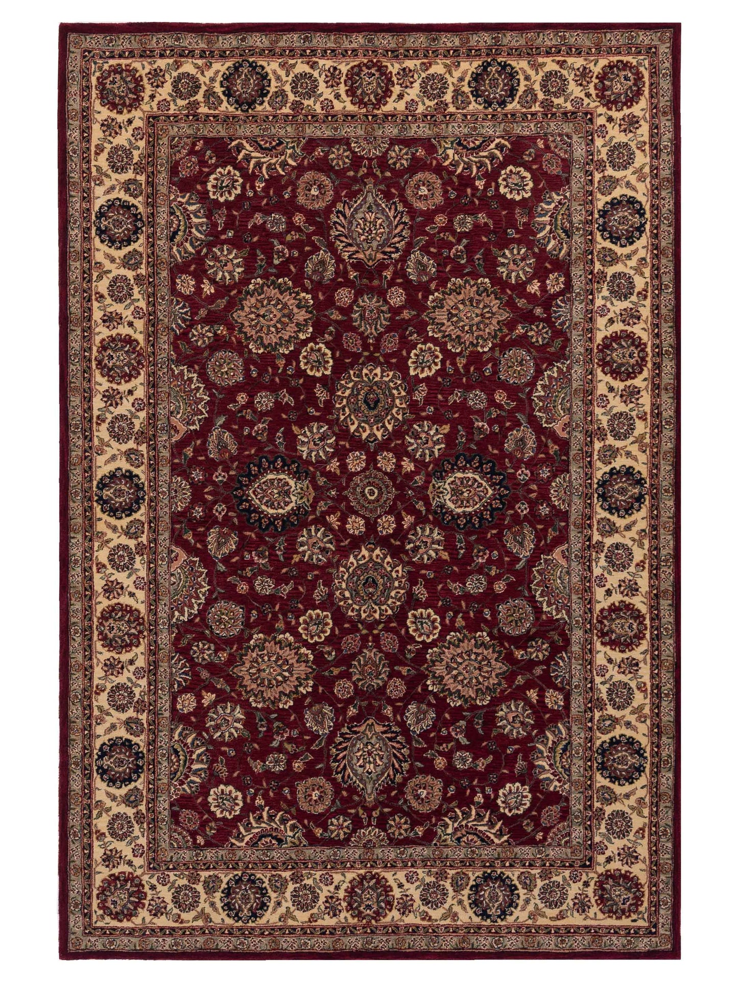 Rajpur Hand Tufted  Burgundy Ivory Transitional