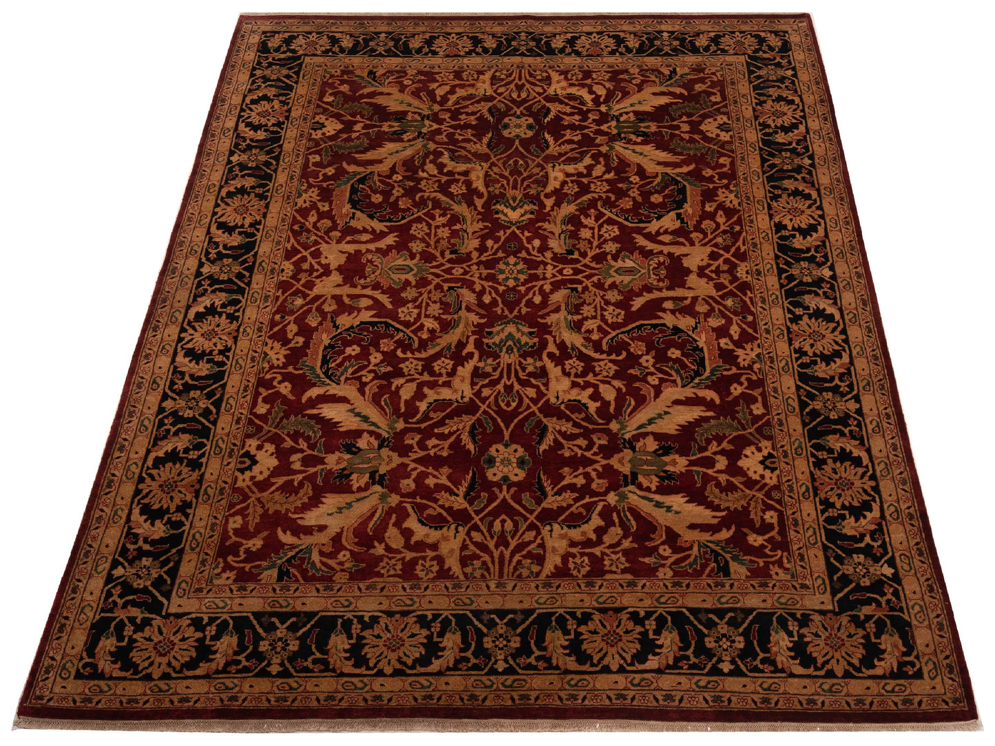 Corvella Red Black 9x12 Hand Knotted Rug
