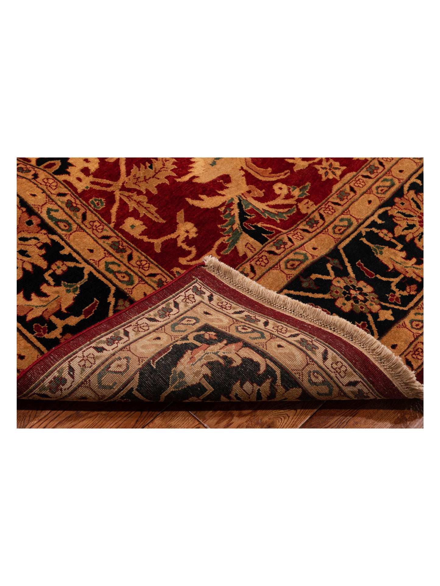 Corvella Red Black 9x12 Hand Knotted Rug