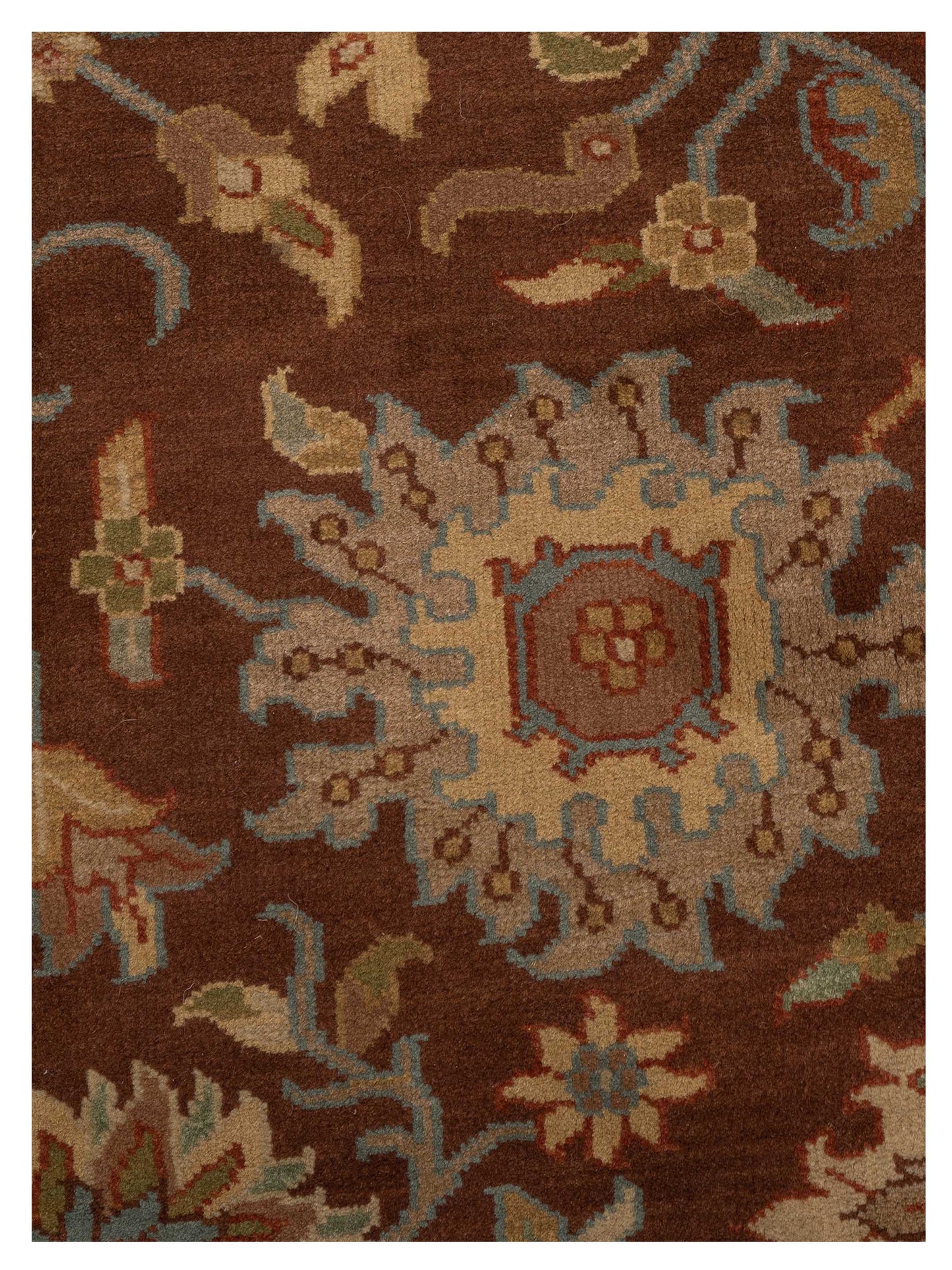 Modeva Brown Ivory 5.6x8.5 Hand Knotted Rug