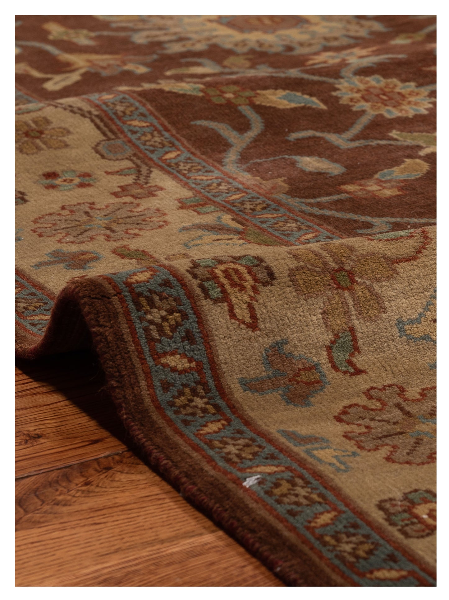 Modeva Brown Ivory 5.6x8.5 Hand Knotted Rug