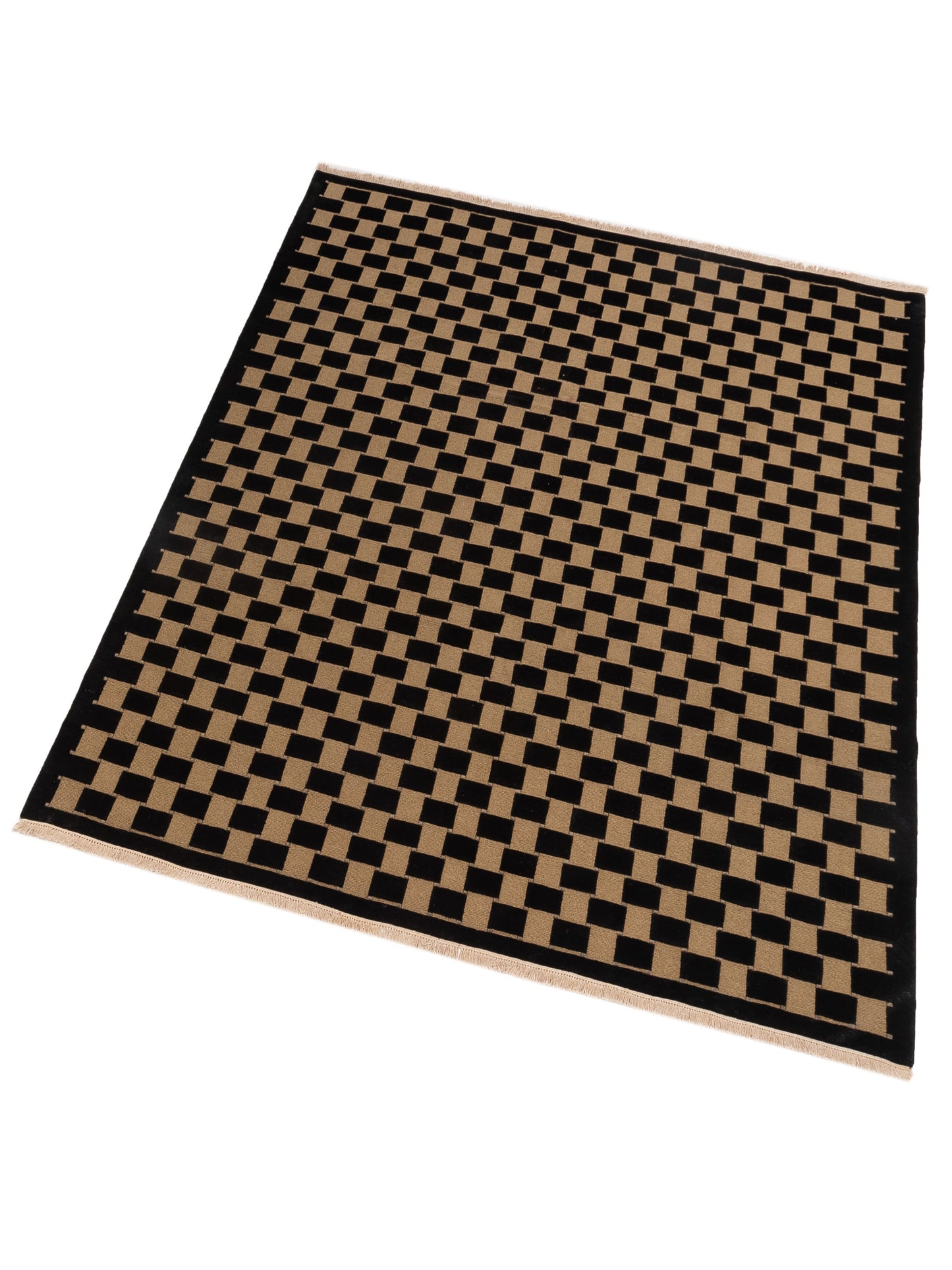 Tibarra Gold Black 8x9.9 Hand Knotted Rug