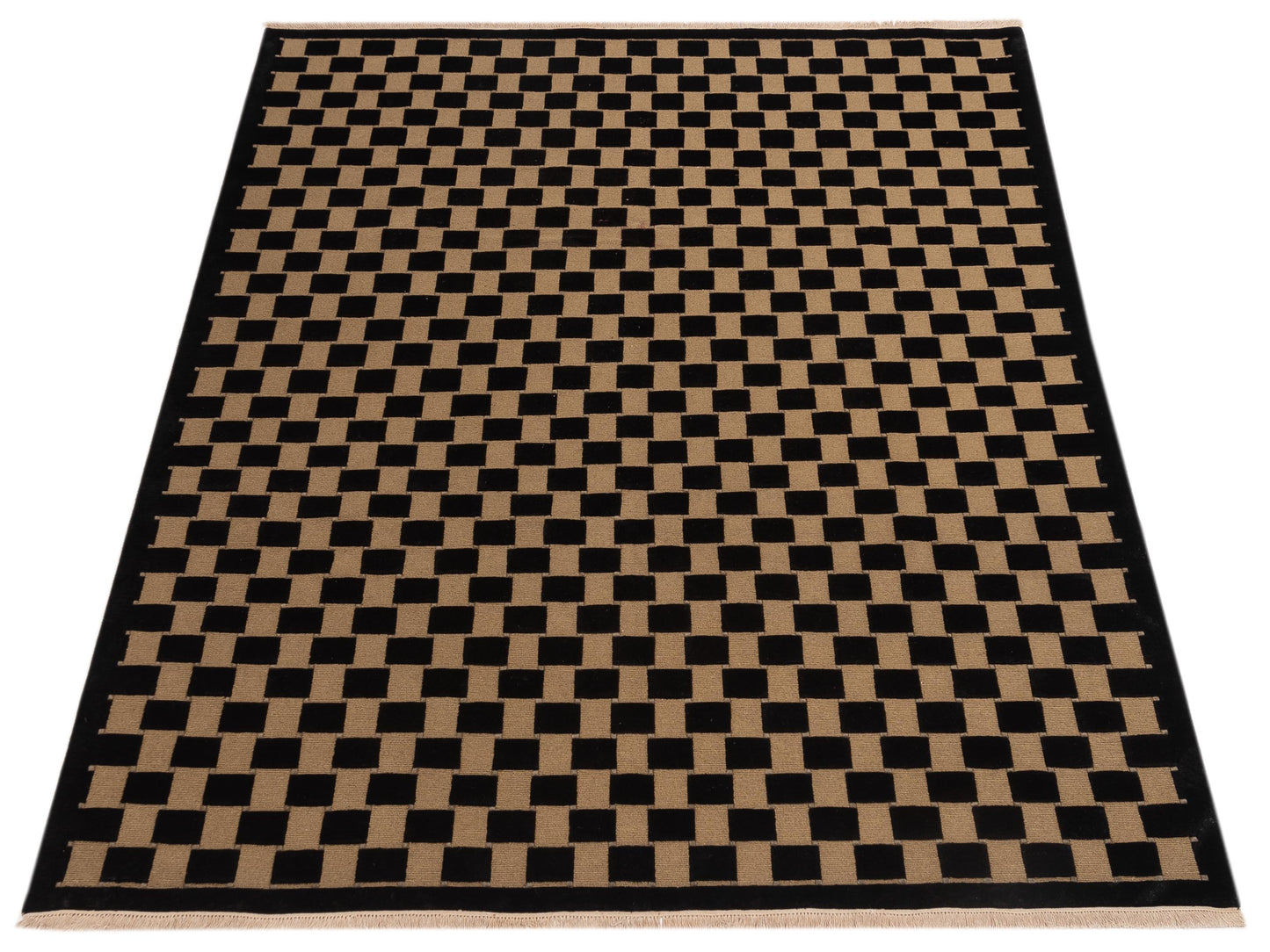 Tibarra Gold Black 8x9.9 Hand Knotted Rug