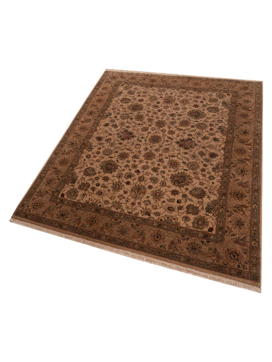 Corvella Beige Camel 9.4x11.7 Hand Knotted Rug