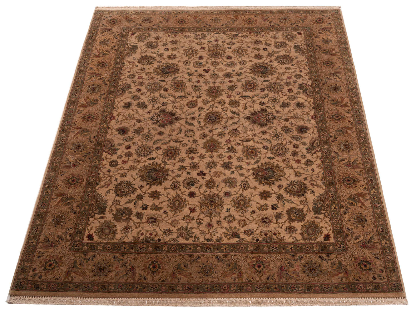 Corvella Beige Camel 9.4x11.7 Hand Knotted Rug