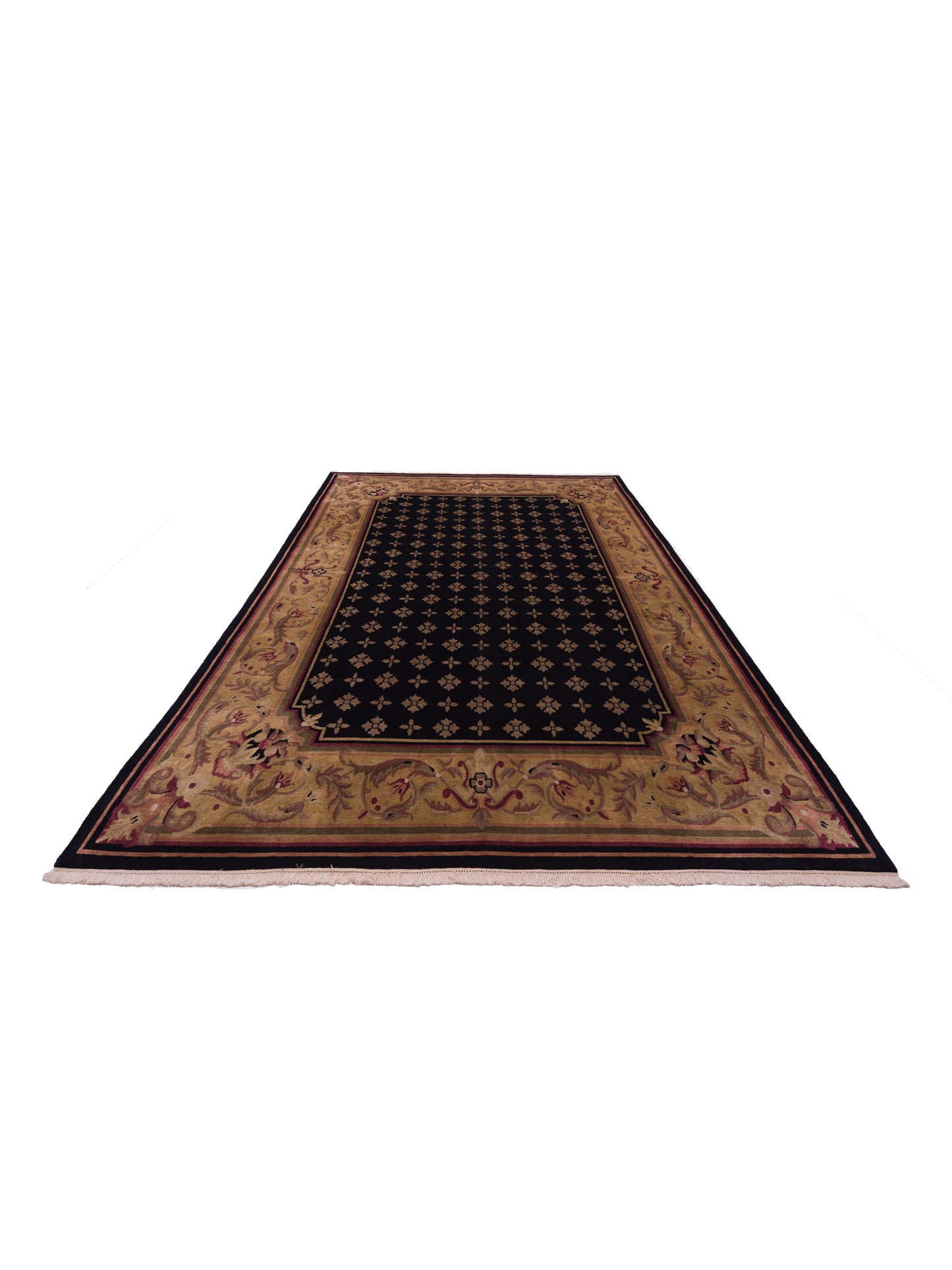 Tibarra Black Gold 10x13.11 Hand Knotted Rug