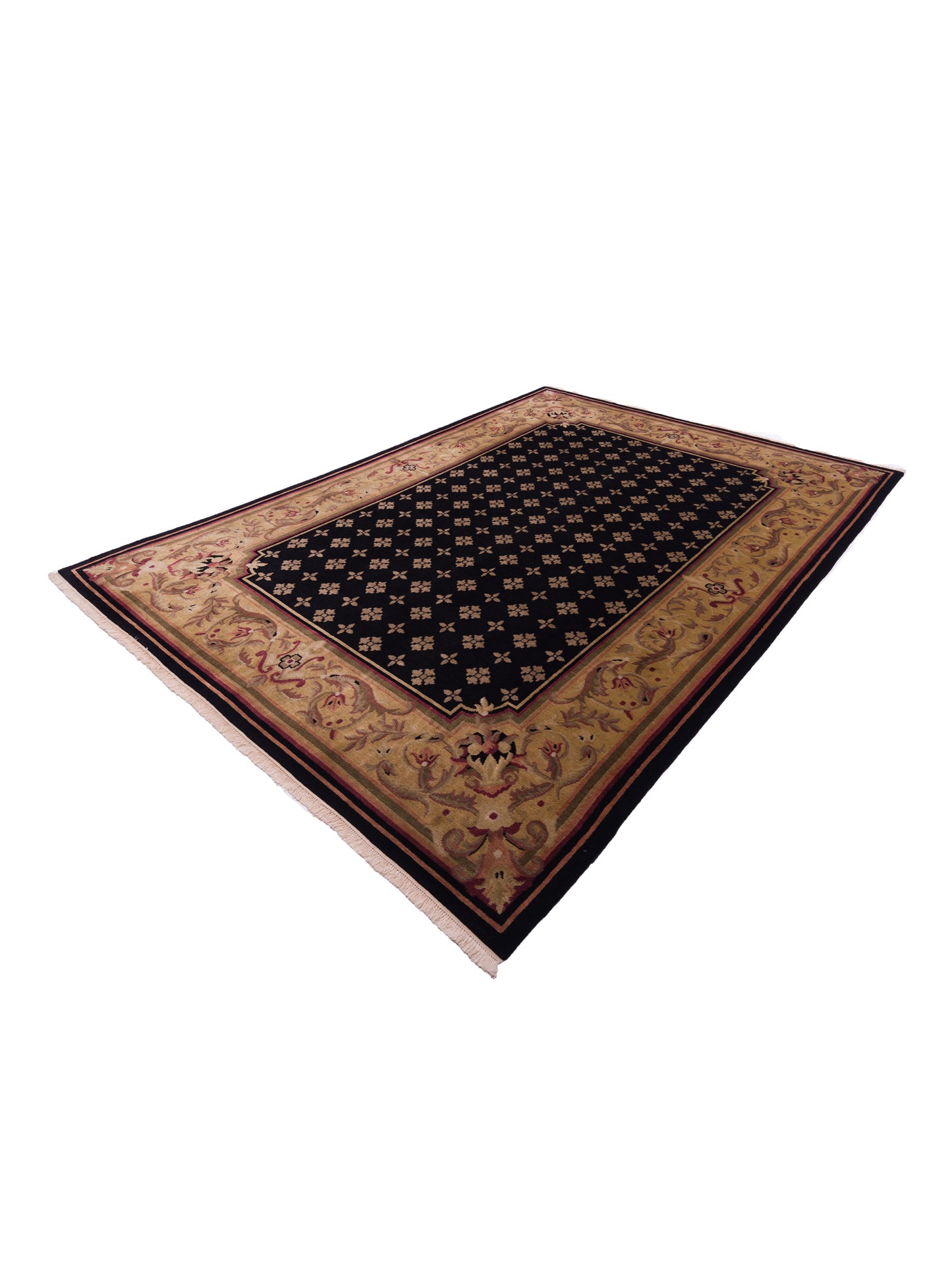Tibarra Black Gold 10x13.11 Hand Knotted Rug