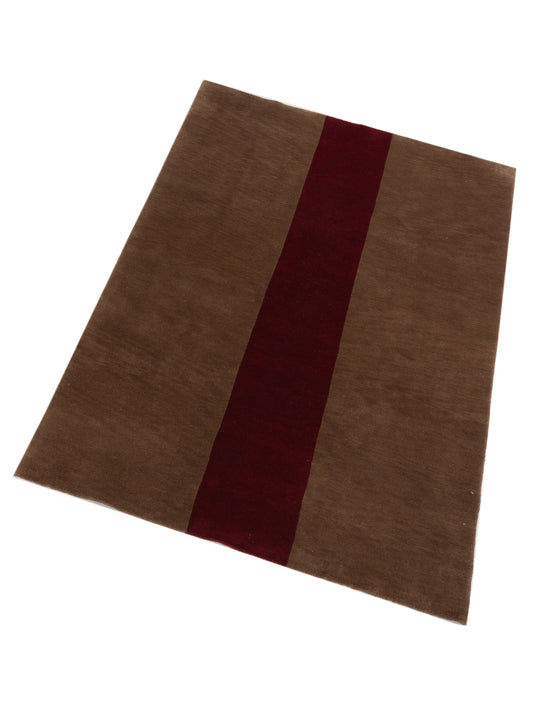 Tibarra Brown Red 5.7x7.11 Hand Knotted Rug
