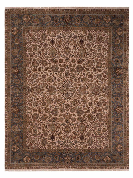 Rajpur Crown  Ivory Teal Blue Transitional