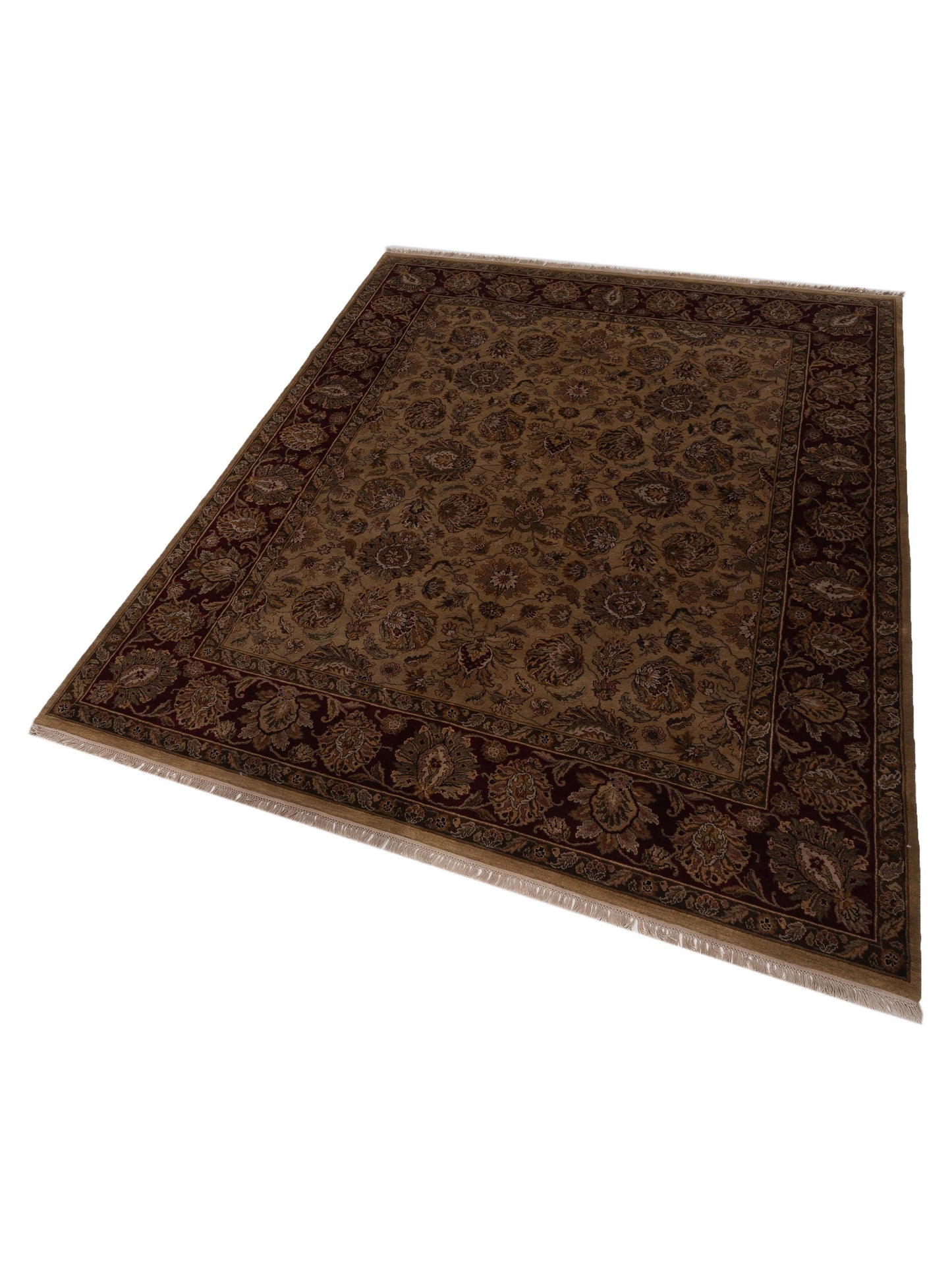 Corvella Light Brown Red 8.2x9.11 Hand Knotted Rug