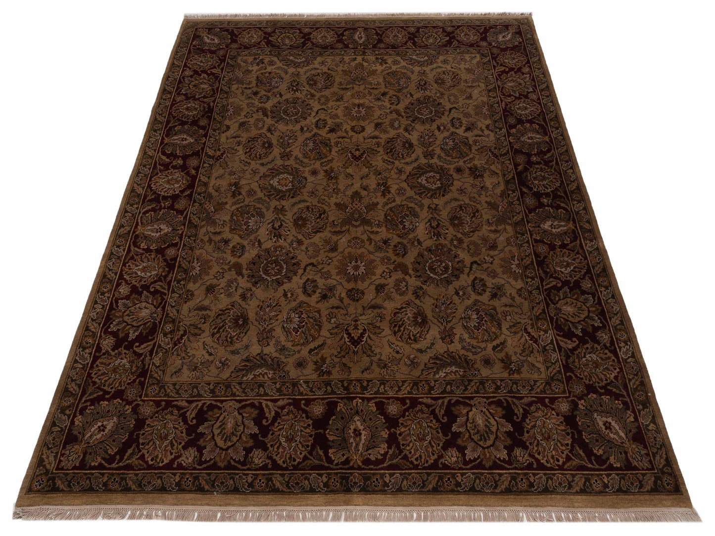 Corvella Light Brown Red 8.2x9.11 Hand Knotted Rug