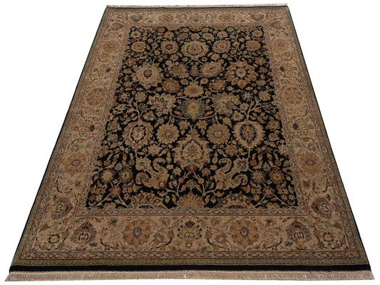 Corvella Black Ivory 8.1x10.2 Hand Knotted Rug