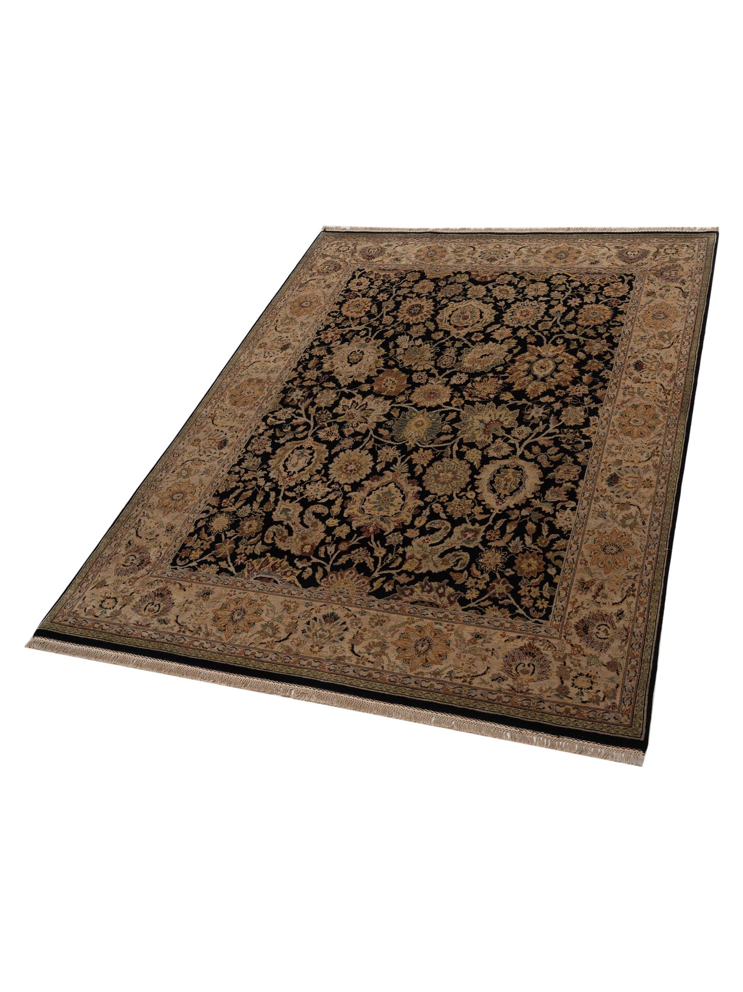 Corvella Black Ivory 8.1x10.2 Hand Knotted Rug