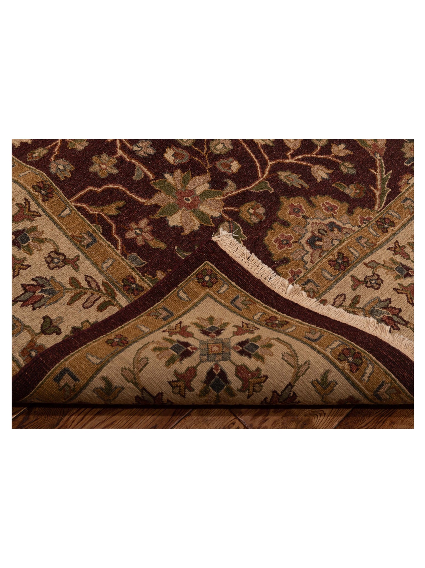 Soumak Burgundy Ivory 8.1x10 Hand Woven Rug
