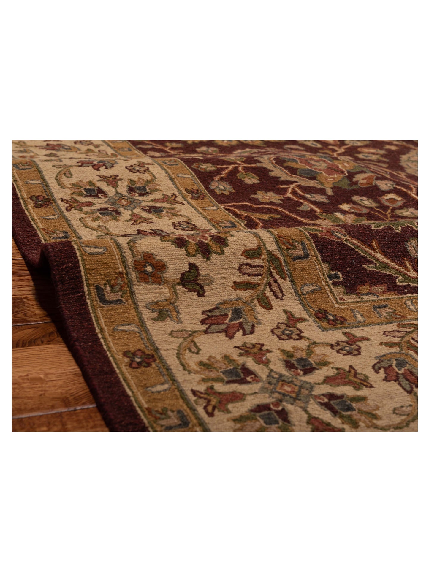 Soumak Burgundy Ivory 8.1x10 Hand Woven Rug