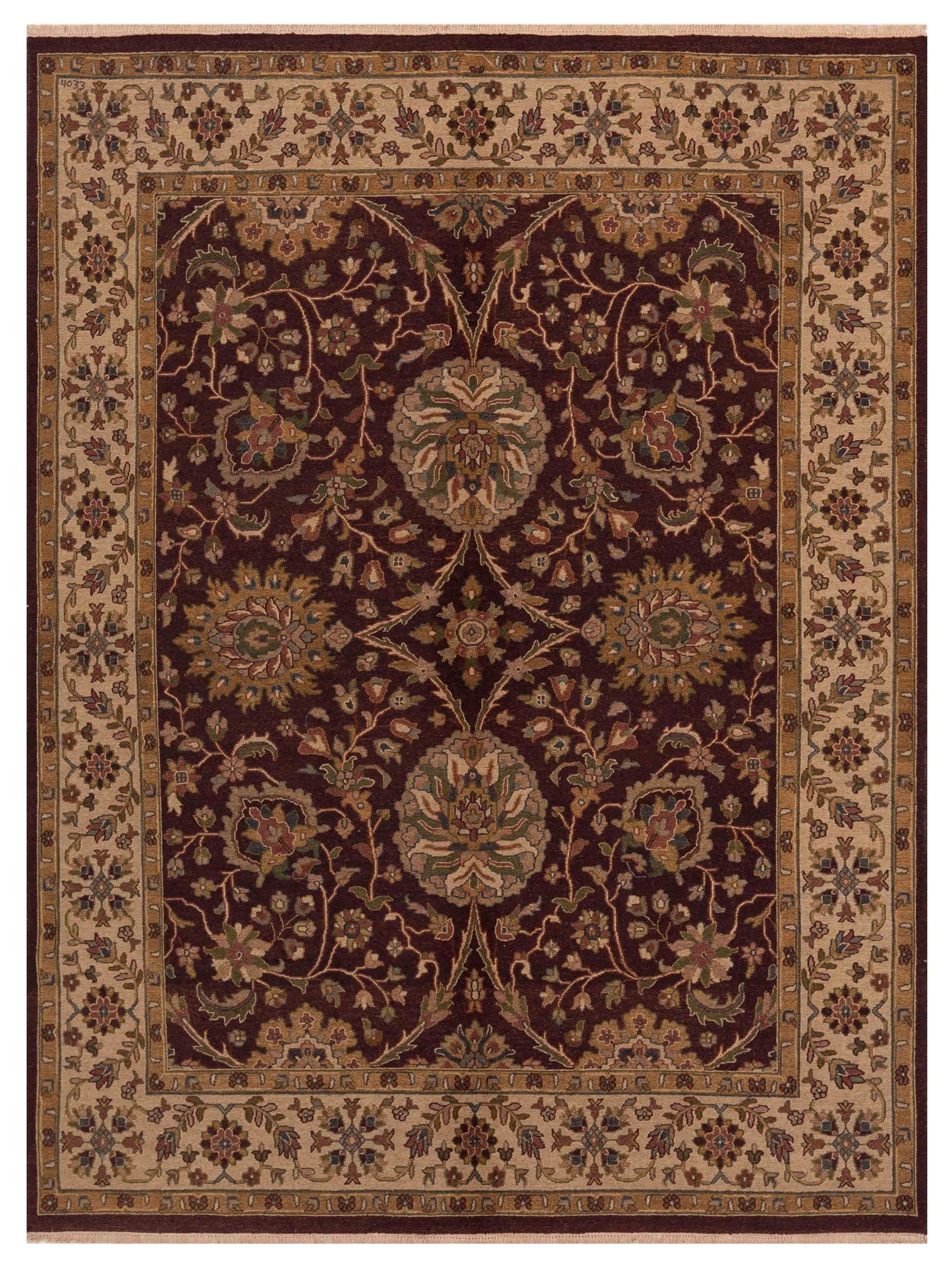 Rajpur Soumak  Burgundy Ivory Traditional