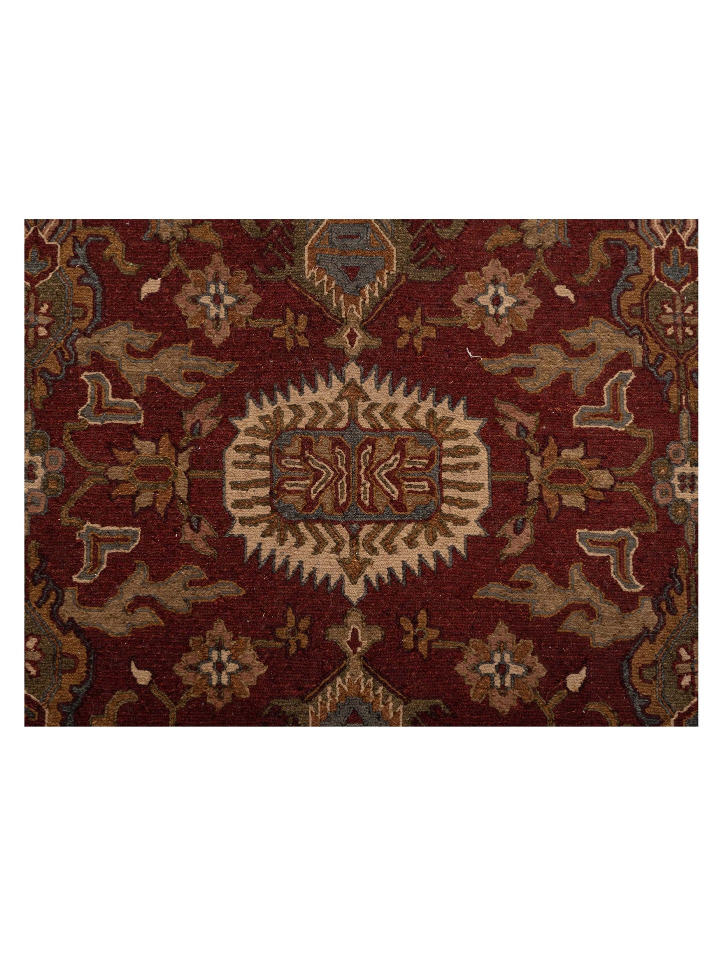 Soumak Burgundy Ivory 8.2x10.2 Hand Woven Rug