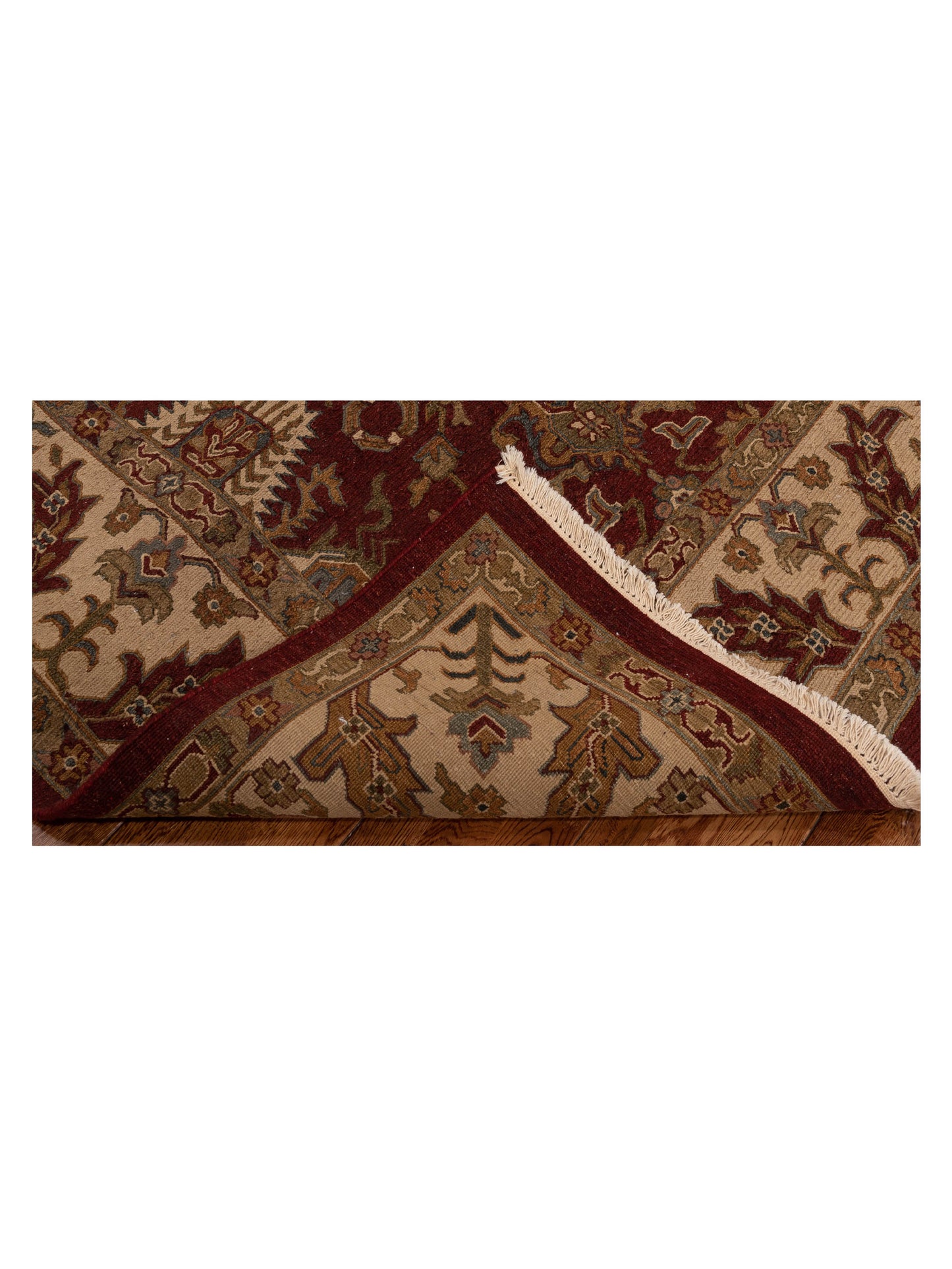 Soumak Burgundy Ivory 8.2x10.2 Hand Woven Rug