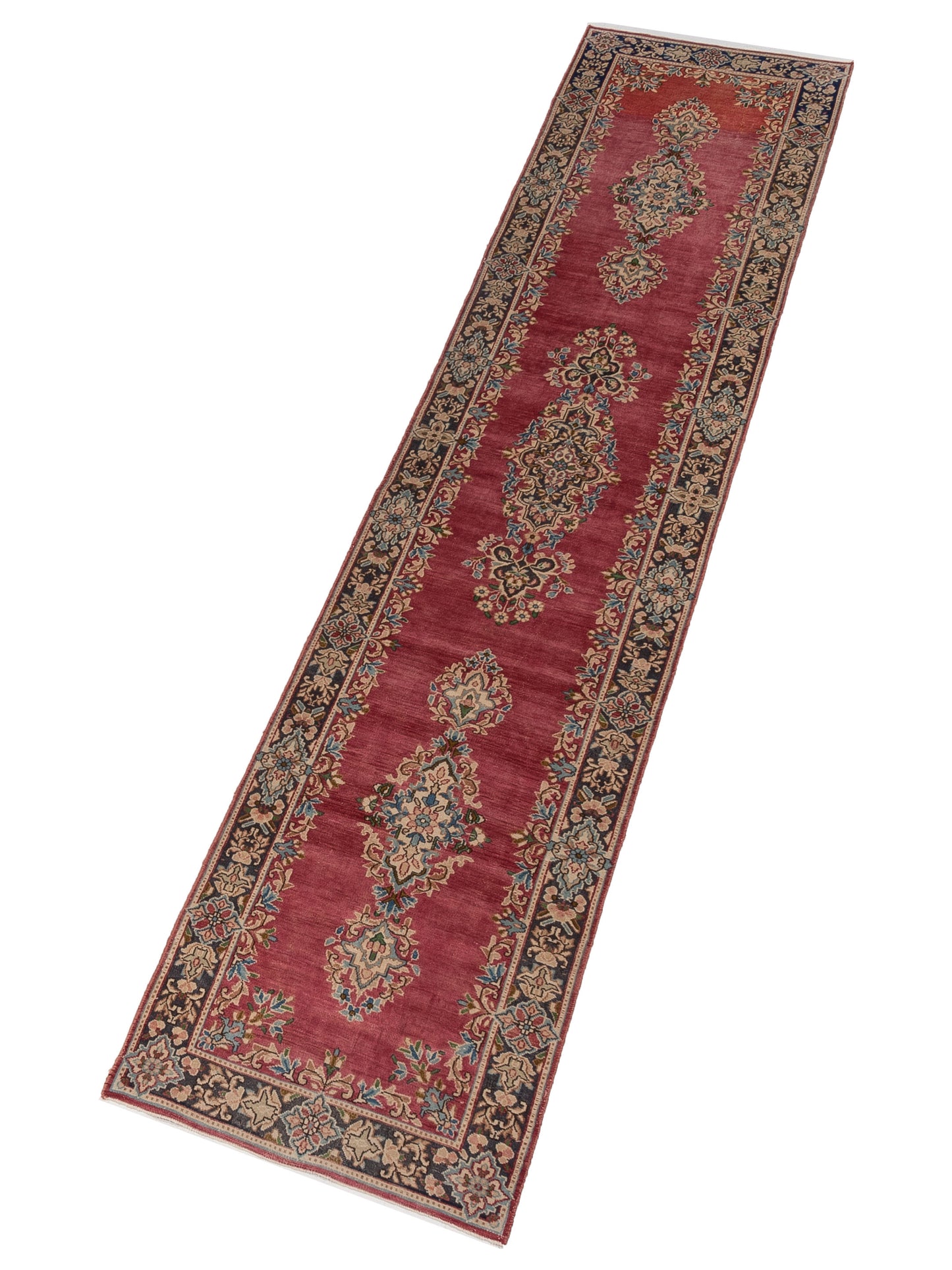 Antiqua Heirloom Pink Brown 2.11x14.2 Hand Knotted Rug