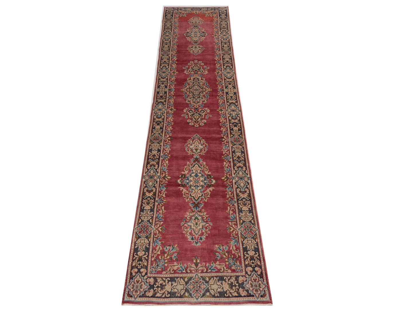 Antiqua Heirloom Pink Brown 2.11x14.2 Hand Knotted Rug