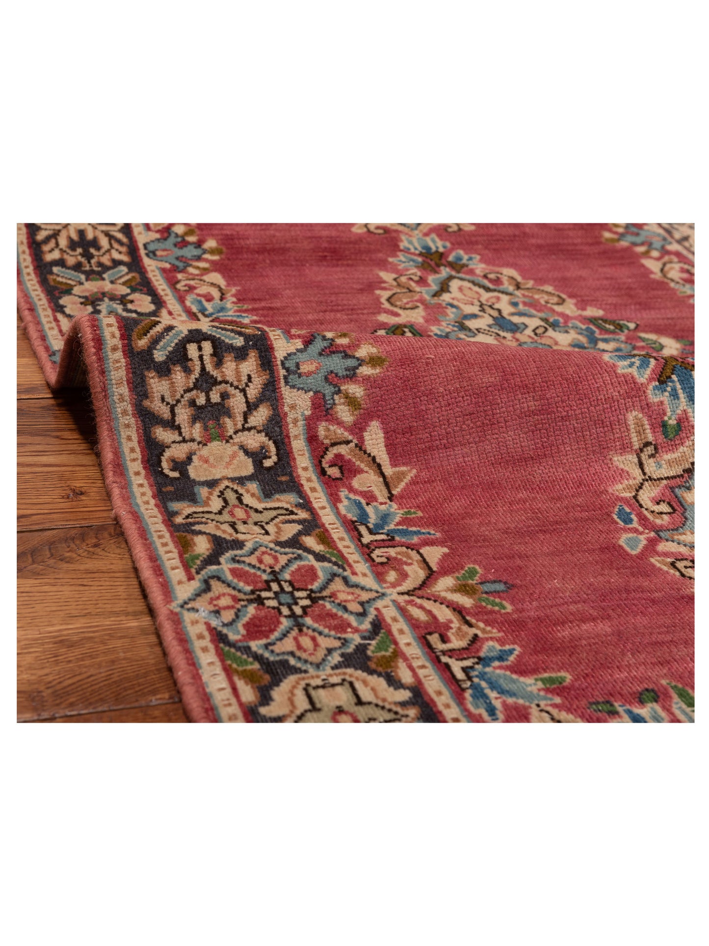Antiqua Heirloom Pink Brown 2.11x14.2 Hand Knotted Rug