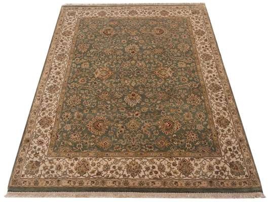 Corvella Green Ivory 8.2x9.11 Hand Knotted Rug