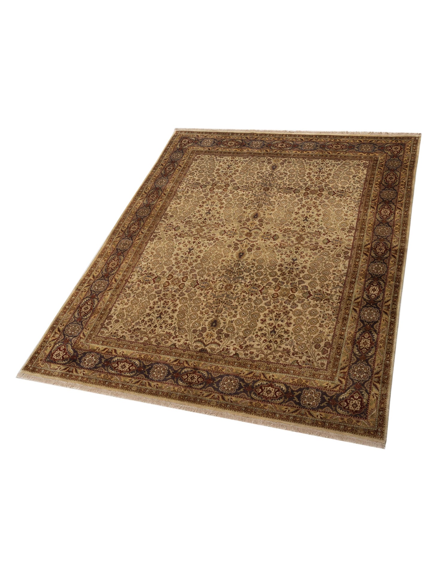 Sansira Beige Plum 8x9.11 Hand Knotted Rug
