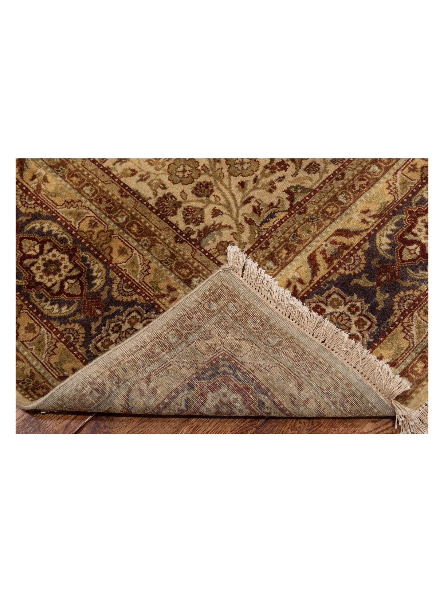 Sansira Beige Plum 8x9.11 Hand Knotted Rug