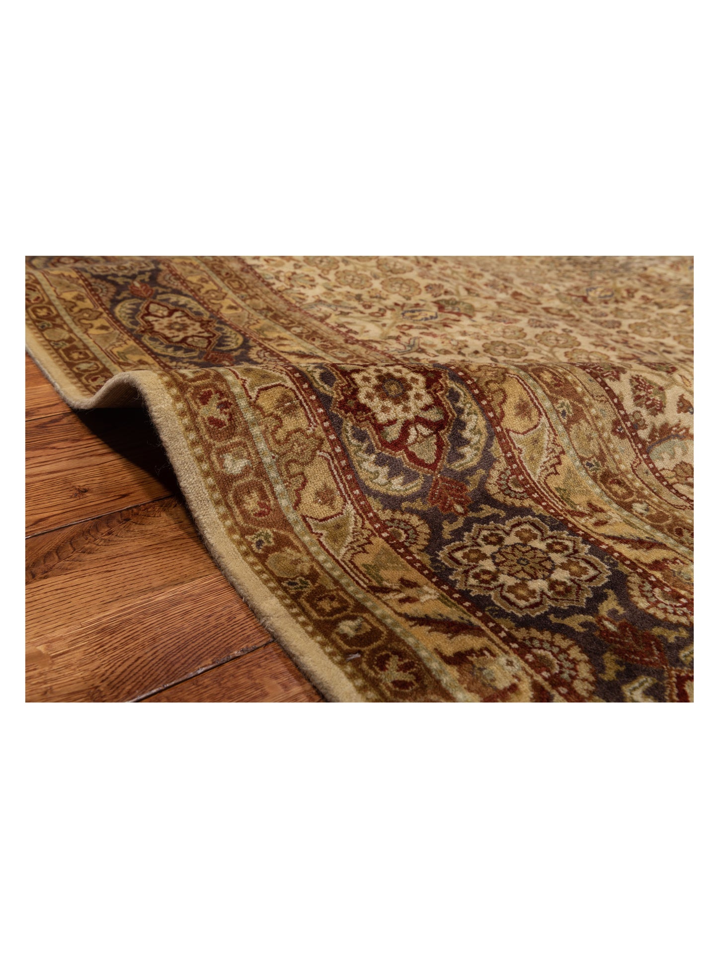 Sansira Beige Plum 8x9.11 Hand Knotted Rug