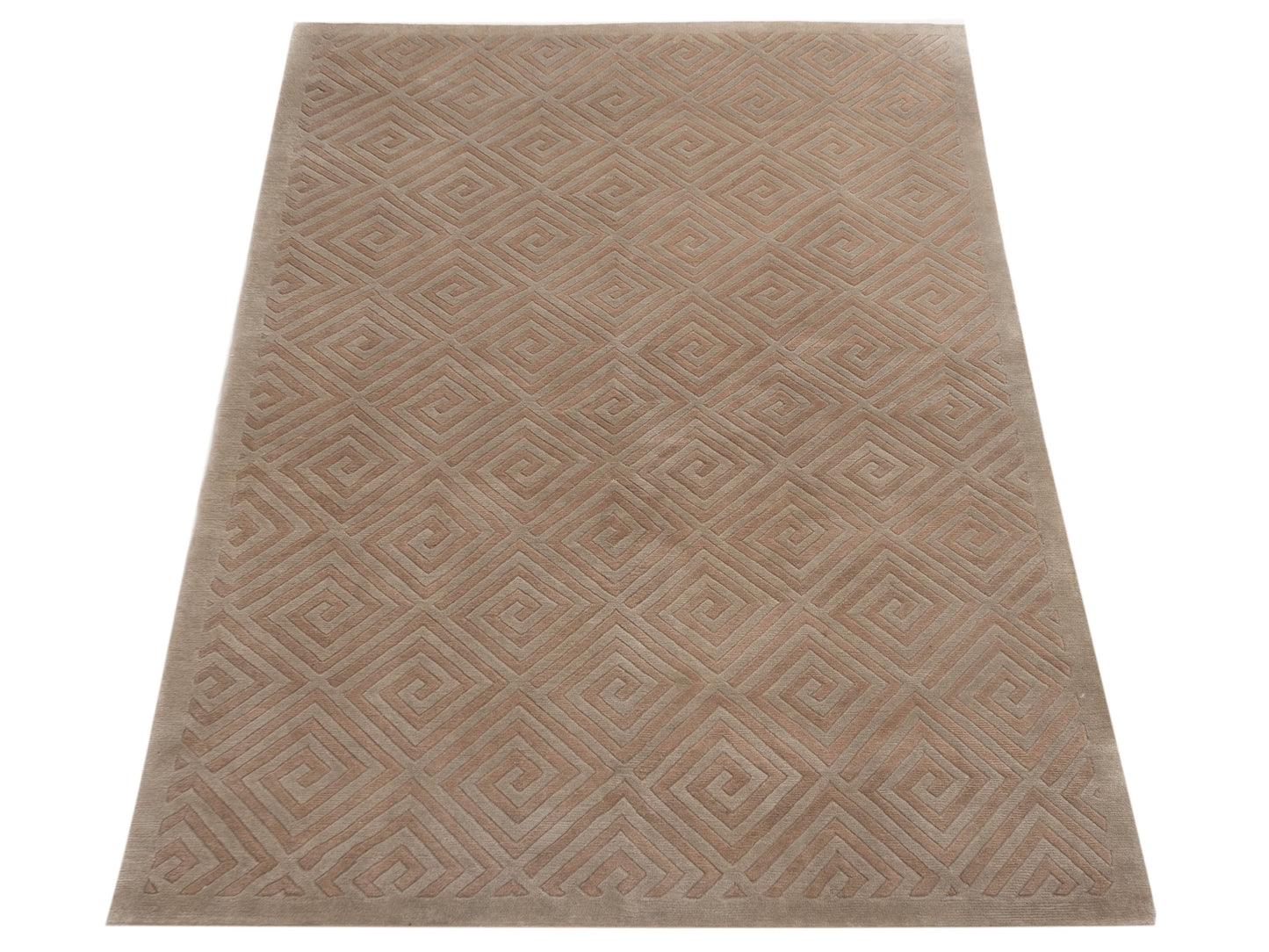 Tibarra Beige Brown 5.1x8 Hand Knotted Rug