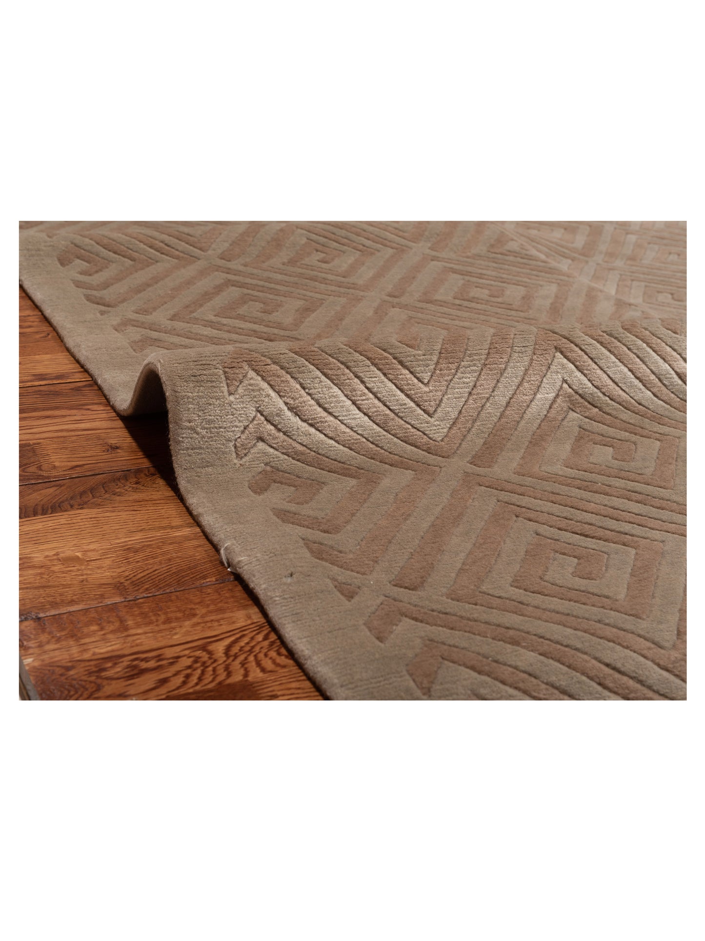 Tibarra Beige Brown 5.1x8 Hand Knotted Rug