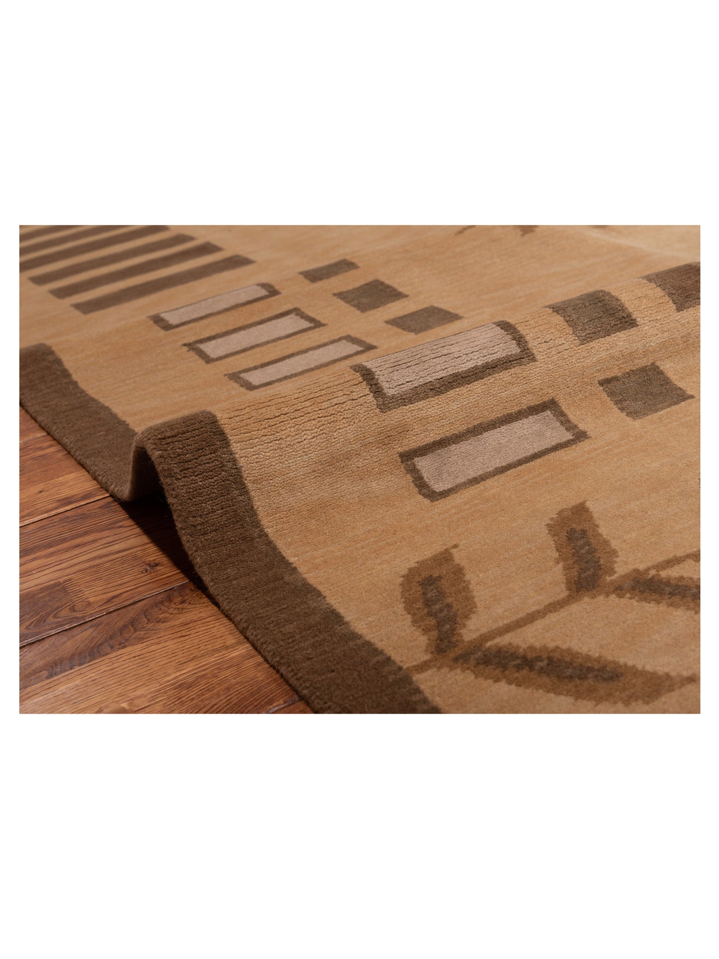 Tibarra Light Brown 5.2x7.11 Hand Knotted Rug