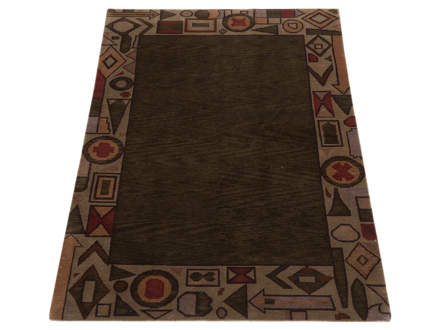 Tibarra Green Silver 5.1x8.2 Hand Knotted Rug