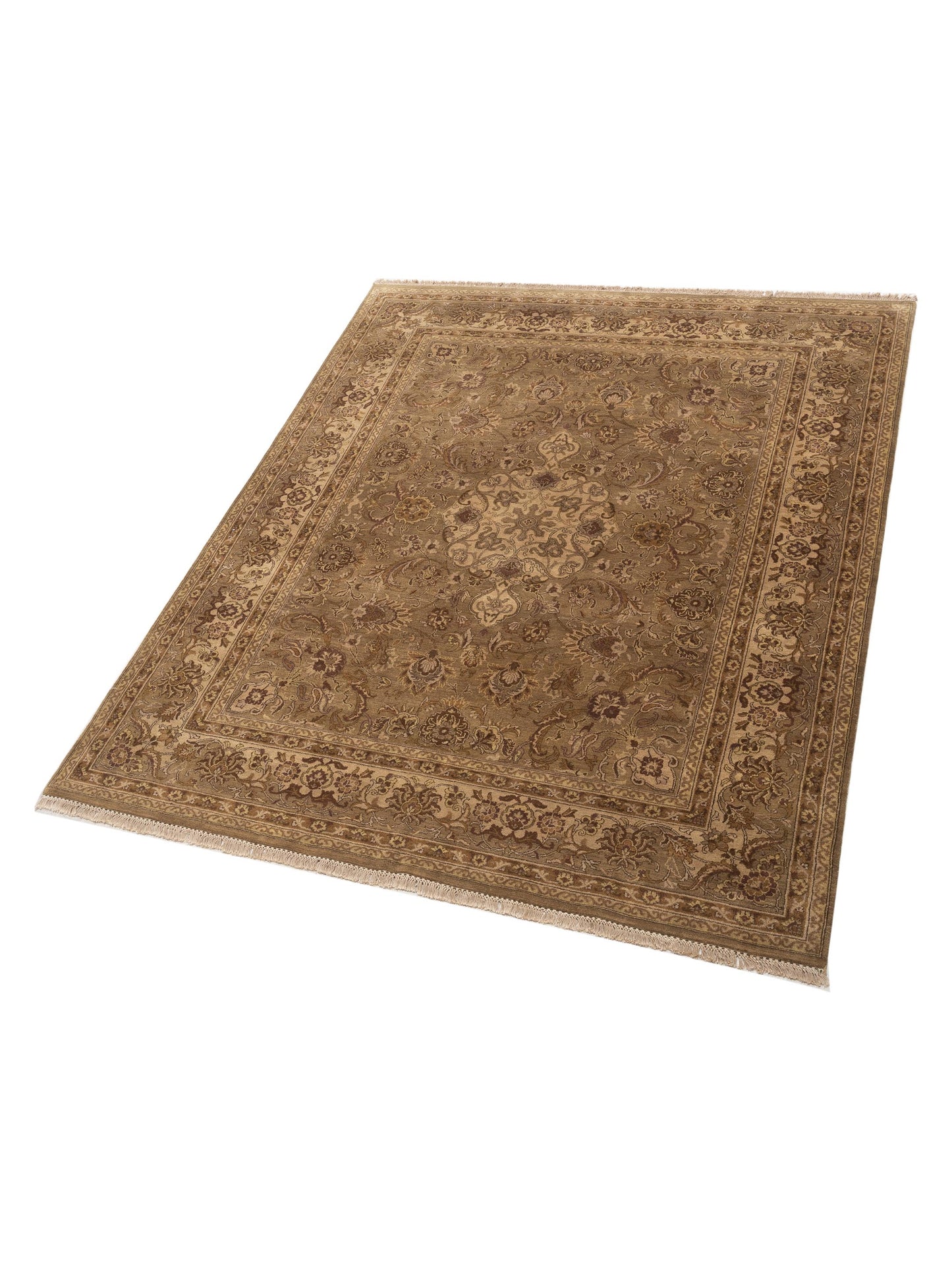 Sabira Brown Ivory 8x9.11 Hand Knotted Rug