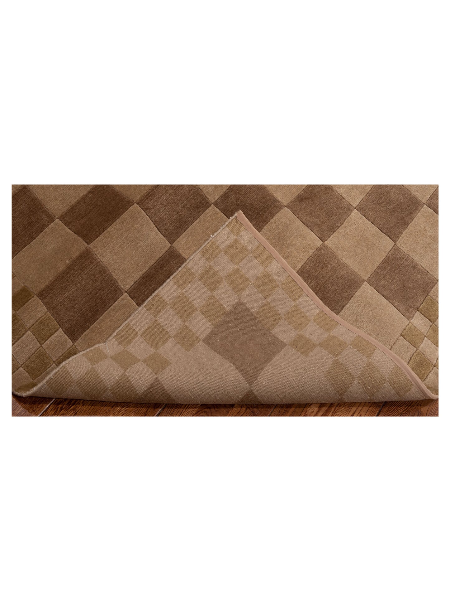 Tibarra Beige Brown 4.11x7.3 Hand Knotted Rug