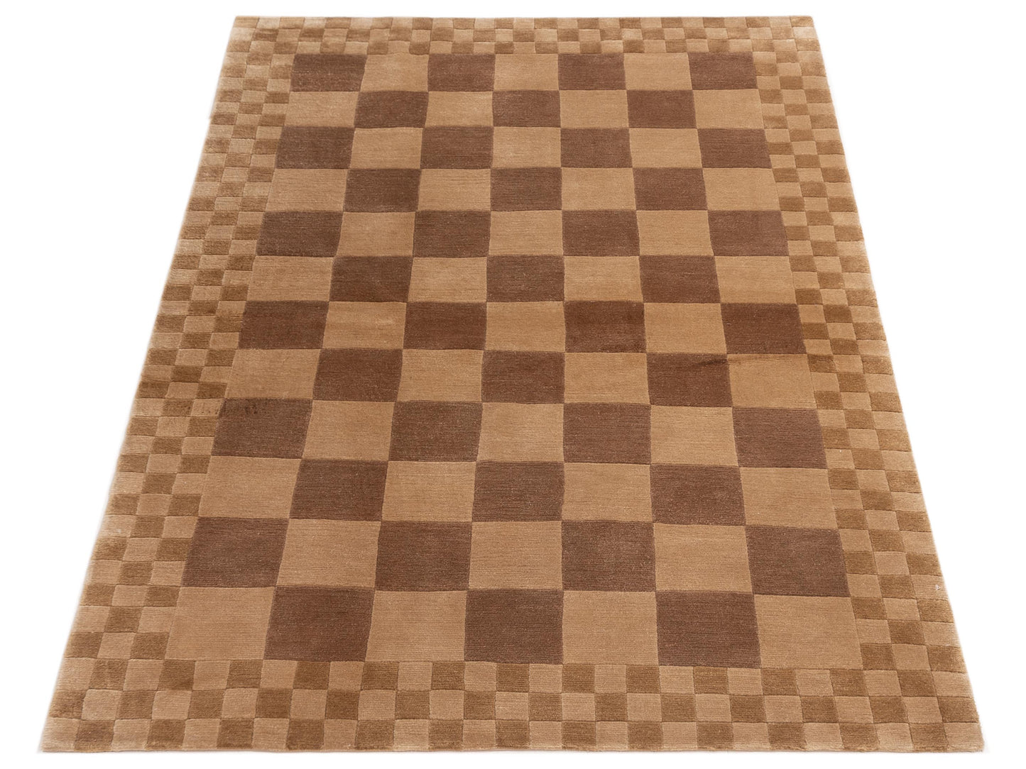 Tibarra Beige Brown 5.1x7.9 Hand Knotted Rug