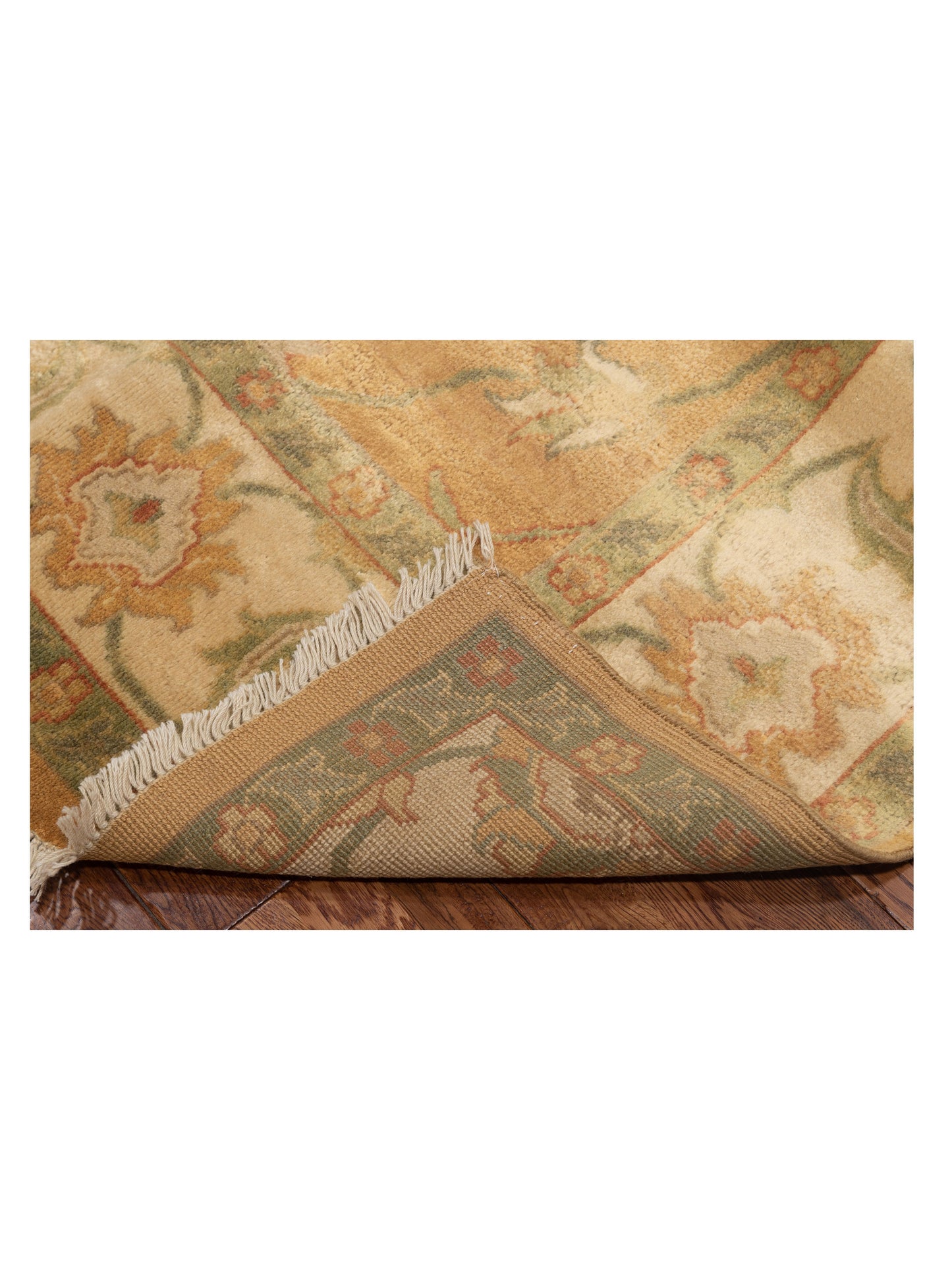 Oushara Gold Ivory 8x9.11 Hand Knotted Rug