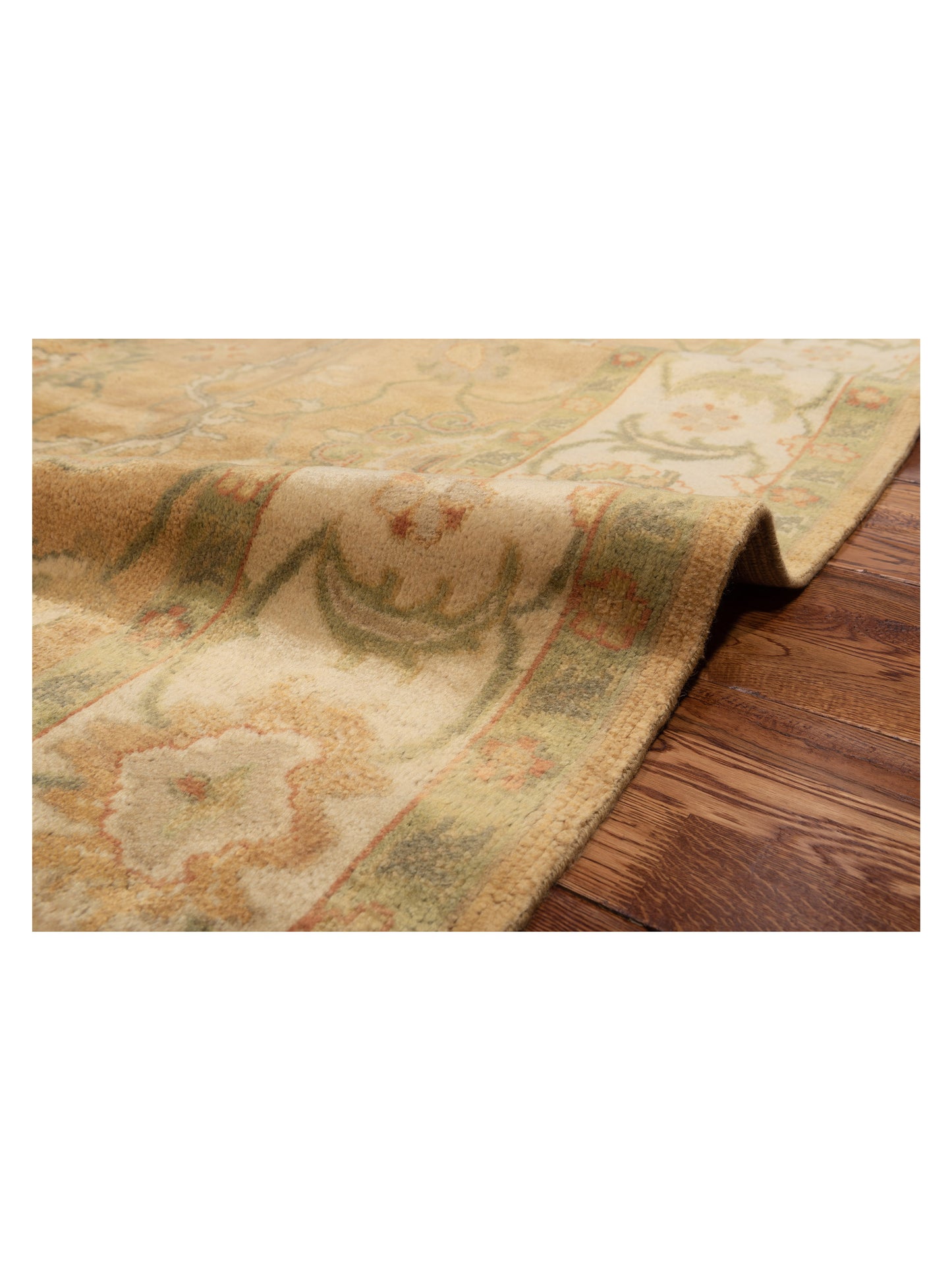 Oushara Gold Ivory 8x9.11 Hand Knotted Rug