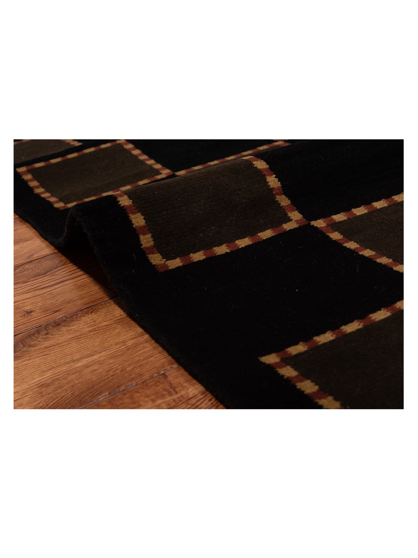 Tibarra Black Green 8x9.11 Hand Knotted Rug