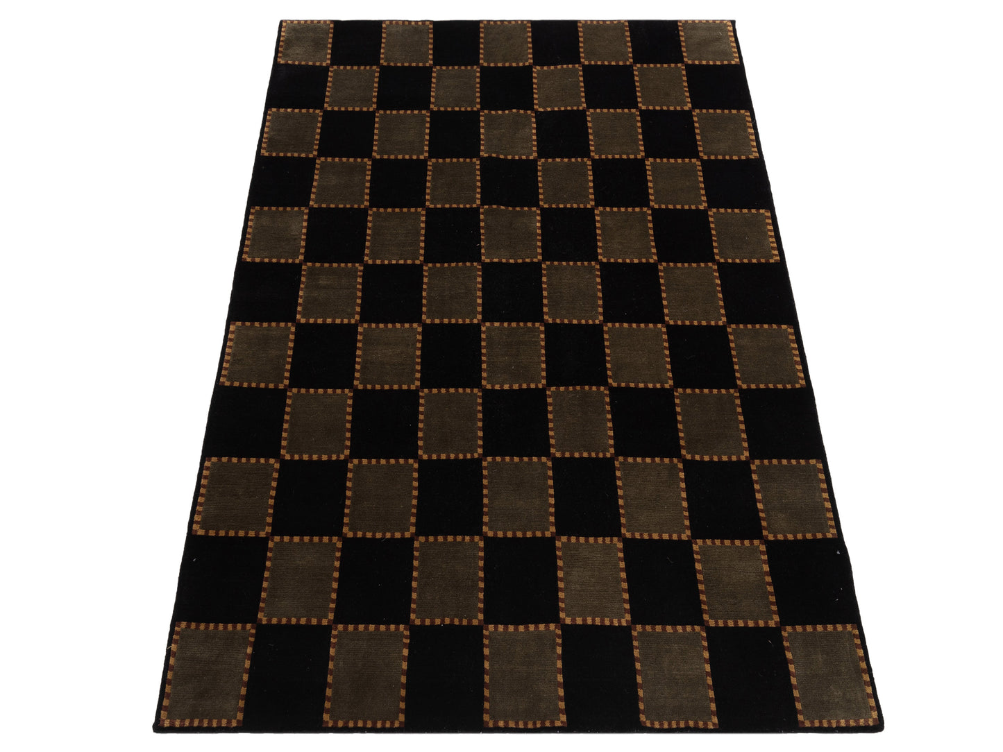 Tibarra Black Green 6.2x8.9 Hand Knotted Rug