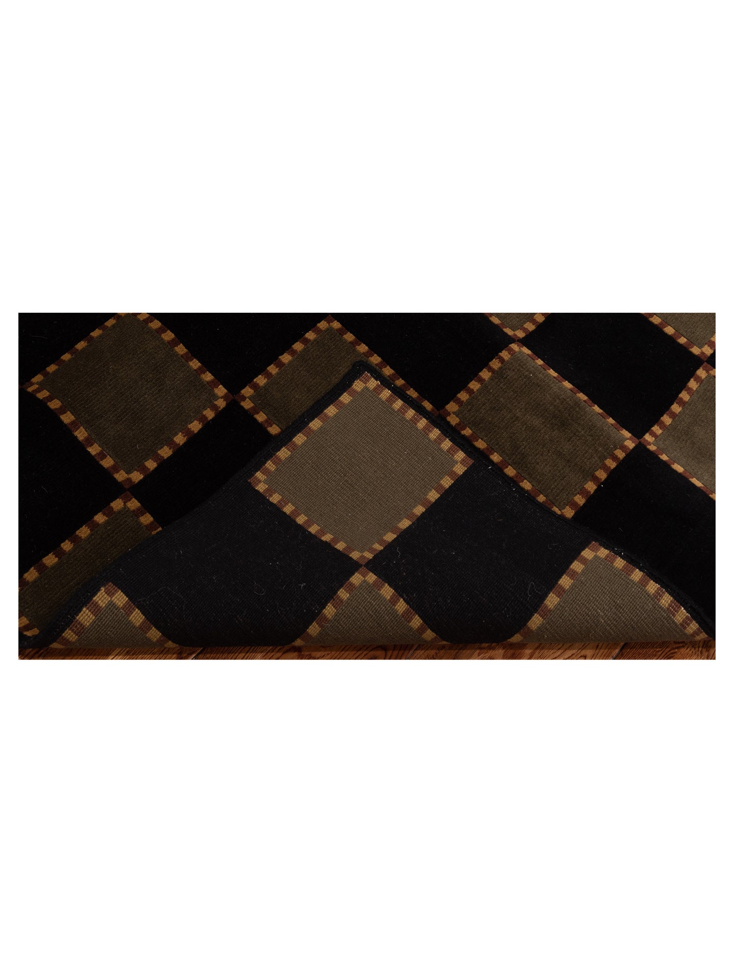 Tibarra Black Green 6.2x8.9 Hand Knotted Rug