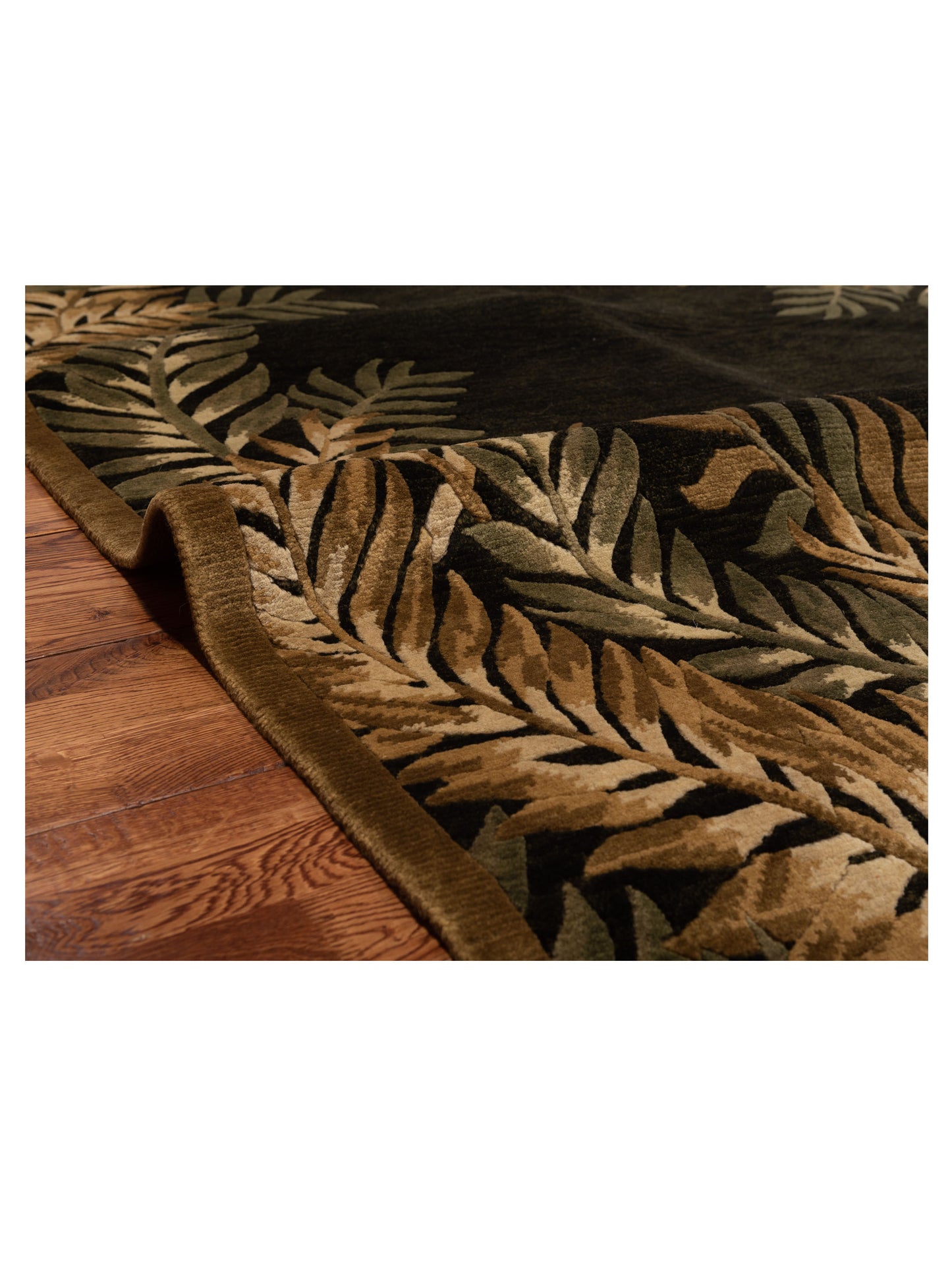 Tibarra Green Brown 5.1x7.9 Hand Knotted Rug