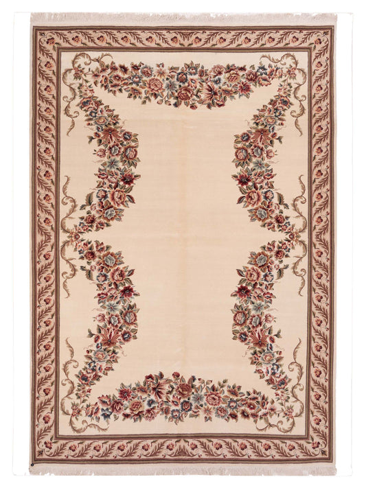 Pasha Magnolia Silk  Ivory Beige Traditional