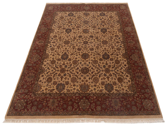 Sansira Beige Rust 8.1x10 Hand Knotted Rug